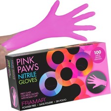 Pink Gloves Disposable Latex Free Large   Nitrile Gloves Large, Non Latex,