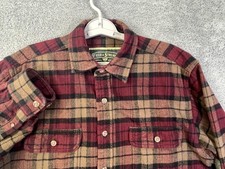 Field Stream Shirt Mens Medium Red Plaid Flannel Long Sleeve Button Up Heavy