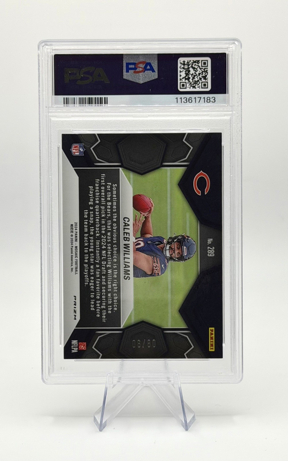 2024 Mosaic Caleb Williams #289 Fusion Red & Yellow Choice 6/80 Rookie RC PSA 9 view 4