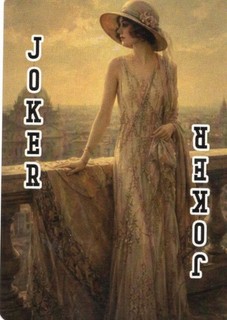 RARE MODERN "1920/30s Lovely Lady Looking Out on a Balcony" JOKER Play Card #67