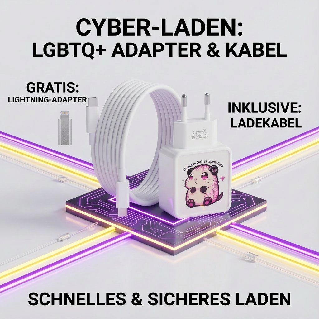 20W USB-C PD Charger Dual Cyberpunk Design For iPhone Samsung Cable & Adapter