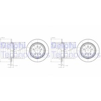 2X Delphi Bremsscheiben 290Mm Voll Hinten Passend FÜR Peugeot 605 | BG2573