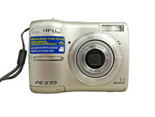 OLYMPUS FE-270 DIGITAL CAMERA 7.1 MEGA PIXELS 3X OPTICAL ZOOM SILVER WORKS