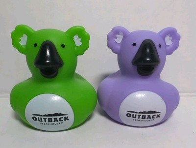 Outback steakhouse 2'' Green & Purple Koala Duck Two Figure Out Back