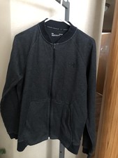 Mens Under Armour Fitted Full Zip Bomber Jacket Sweatshirt size L VGUC 