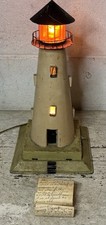 Antique VTG Arts & Crafts Movement Lighthouse Lamp Folk Art Metal 16” Nautical