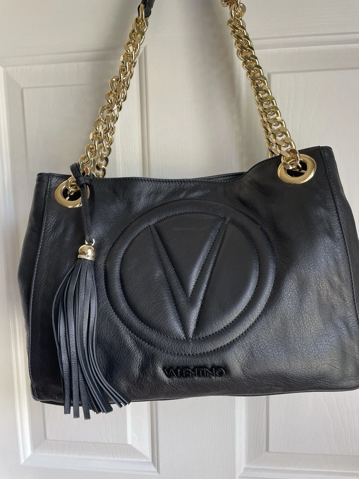 Borsa a tracolla firmata Valentino by Mario Valentino Luisa in pelle nera