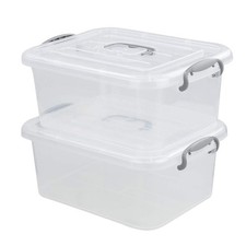 2 Packs Storage Bin With Lid 8 Liter Plastic Box Set