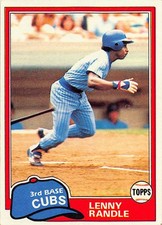 Lenny Randle 1981 Topps 692 Chicago Cubs Baseball Card
