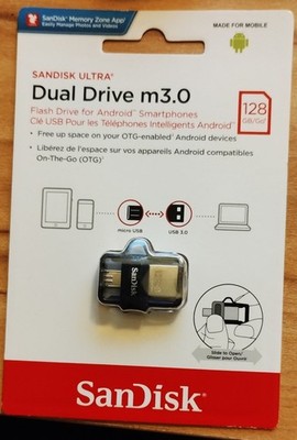 SanDisk Ultra Dual USB-Stick m3.0 USB und Micro USB (für ältere Handys)  128 GB