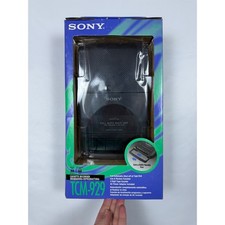 Sony TCM-929 Portable Cassette Recorder Player Black Vintage New In Box TCM929