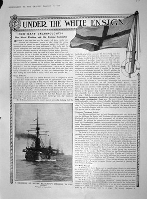 Alter antiker Druck 1909 Britisches Schlachtschiff Dreadnought Vanguard Mckenna 20.