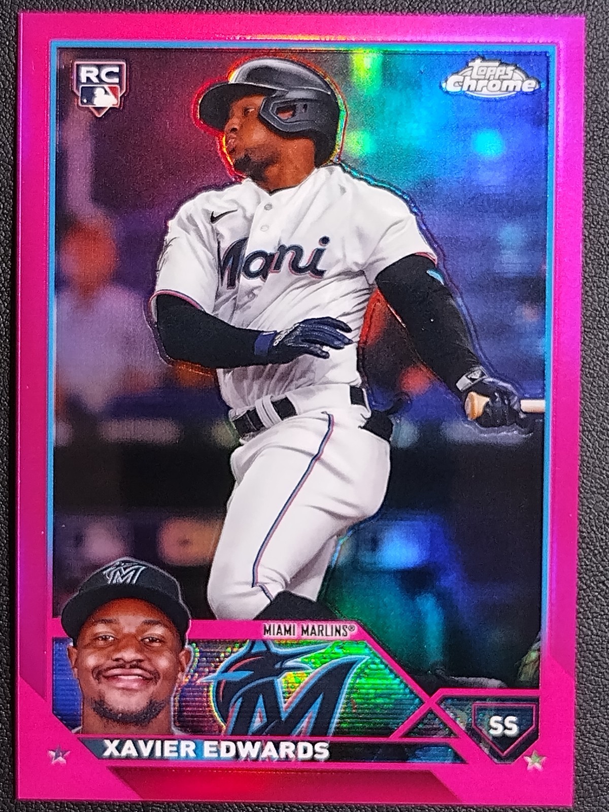 2023 Topps Chrome Update XAVIER EDWARDS MAGENTA REFRACTOR /399 Miami Marlins