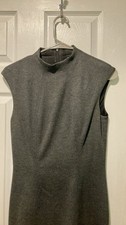 Chaps charcoal gray Sleeveless Dress high neck column size 4 knit