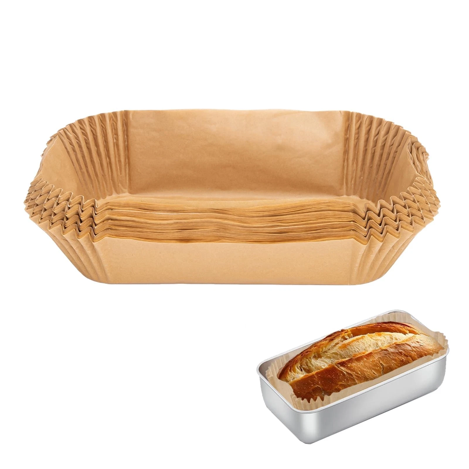 100 Pcs Loaf Pan Liners for Baking Bread 9x5 Inch, Non-Stick Pre Formed Parch...