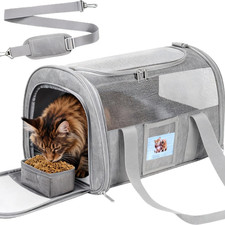 Soft Cat Carrier for Pets Up to 15 lbs, TSA Approved for Airline in-Cabin, Cat T