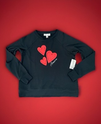   PHILOSOPHY Amore Sequins Hearts     Sweatshirt Top Women s Sz XS Valentine s