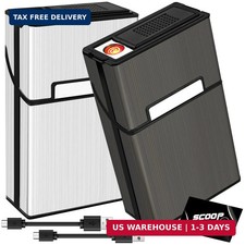 Cigarette Case with Lighter 2 Pack , King Size 85mm Magnetic Switch 20 Capacity