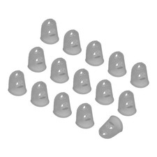 Grey Silicone Finger Tips Protectors Breathable Caps, XL, 15 Pcs