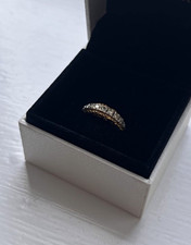 Vintage 18ct White & Yellow Gold 1/2 Eternity Ring Size J Hallmarked London 1978