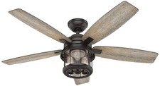 52" Hunter Coral Bay Noble Bronze Damp LED Ceiling Fan with Remote