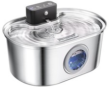 Cat Water Fountain Wireless - Stainless Steel 3.2L/108oz Cordless Pet Fountai...