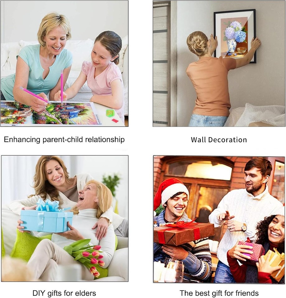 Diamond Painting Liebe 50x70cm - DIY Diamant Bild Mit Eckigen Steinen