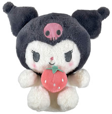 Kuromi and Strawberry Soft Plush Pink, Grey + White Stuffed Toy Kawaii RARE