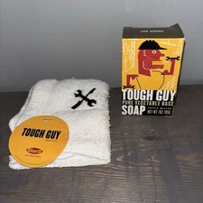 Blue Q Soap Tough Guy  Triple Milled Bar Soap 7oz  And Washcloth Vintage