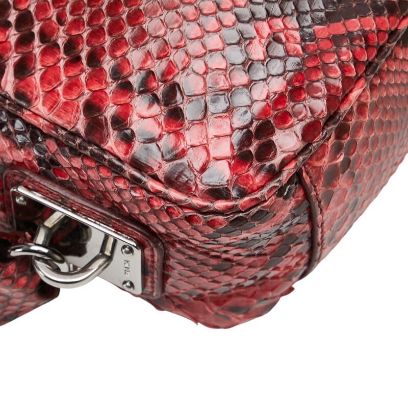 PRADA Python Embossed Triangle Logo Plate Pouch S… - image 7
