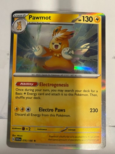 Pawmot - 076/198 Scarlet and Violet Base Set Pokemon Holo Foil Rare Nice!