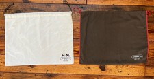 2 Coach Logo Drawstring Dust Bags  One Brown Cotton  One Ivory Satin 19" X 15"