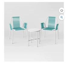 Fisher 3pc Outdoor PATIO  Set Collection - Project 62 - Blue/Green, White *NEW