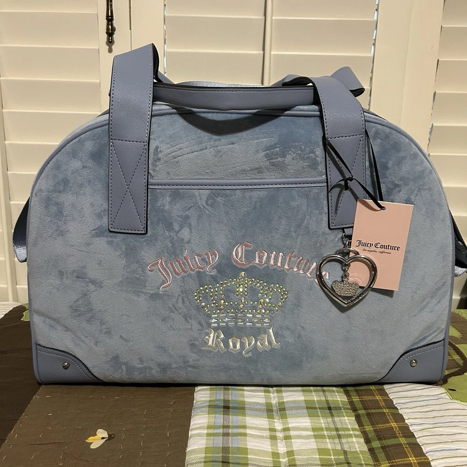 NWT Juicy Couture Kingdom Dome Weekender & Med. Backpack Set - Dusty Blue - Image 2 of 4