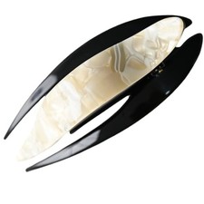 Handmade Celluloid French Design Tortoise Shell Barrettes Side marble white