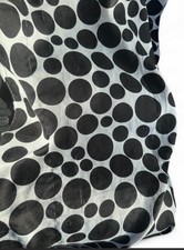 Black and White Polka Dot Scarf Wrap with Tassels Long Length Soft