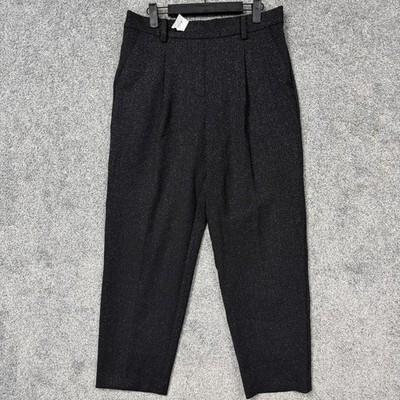 LOFT Pants Medium Black Silver Sparkle Ankle Dressy Business Casual Party Glam