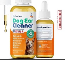 Pup Labs Ear Clear, Natural Dog Ear Cleaner and Infection Treatment for Dogs,...