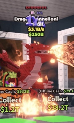 Steal A Brainrot Dragon Cannelloni Bloodrot 3.1b 1 Year Trait