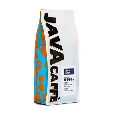 Java Caff? Dunkle und entkoffeinierte Schweizer Wasser Kaffeebohnen 1 kg - 100% Arabica dunkel