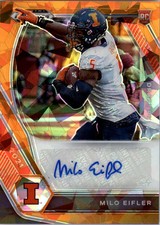 2021 Panini Prizm Draft Picks Autographs Prizms Orange Ice #168 Milo Eifler Auto