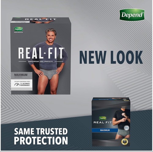 2-52 Ct-Depend Real Fit Men’s Incontinence Briefs -Max Absorbency-L/XL-FREE SHIP - Picture 8 of 8