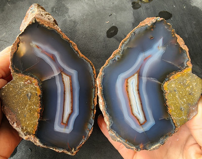2.6 lbs (1.18 kg) Pari Akaatti, Floater Agate, العقيق, Blue Agate, Banded Agate