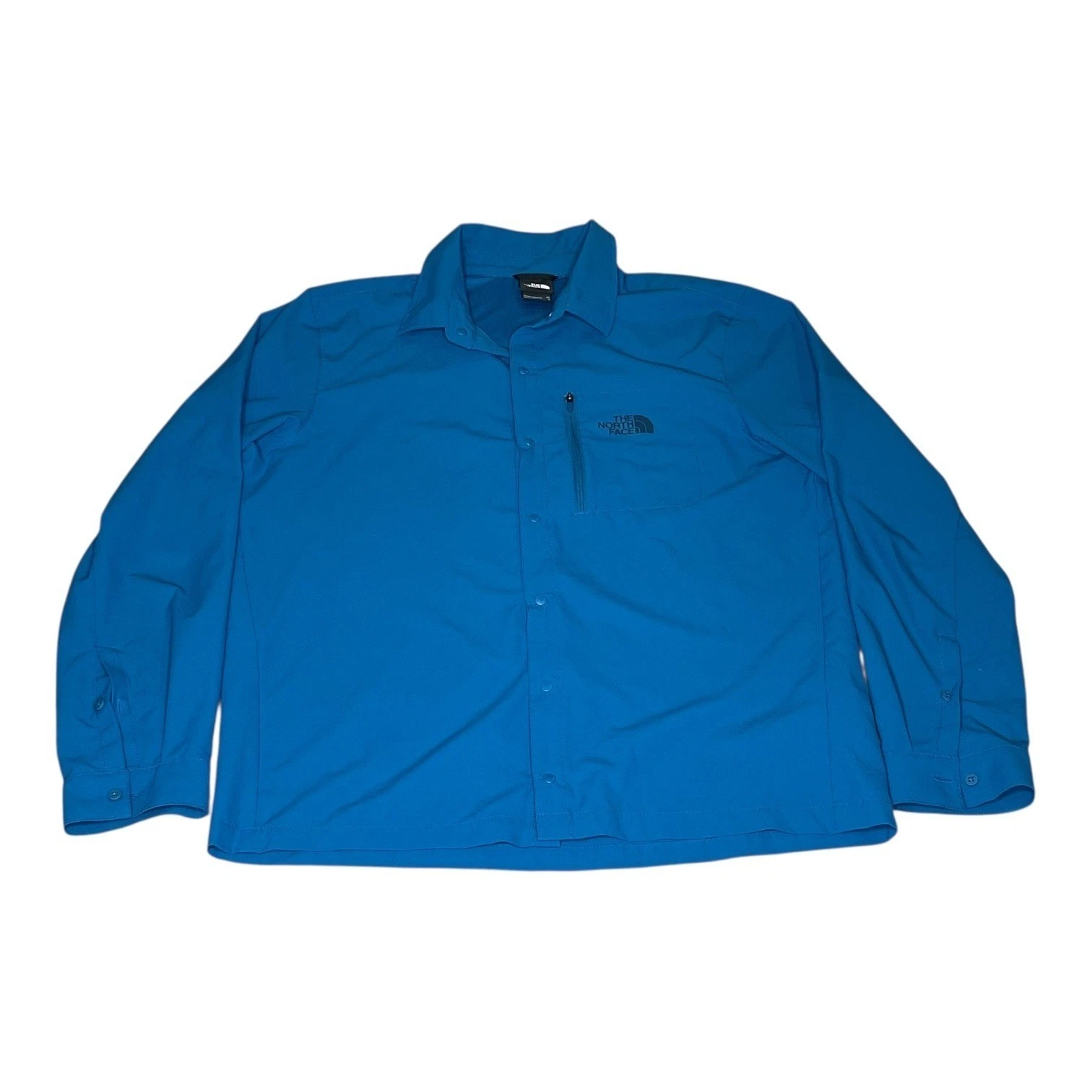 The North Face Mens First Trail Vented UPF Shirt Banff Blue Hiking Fishing (L)