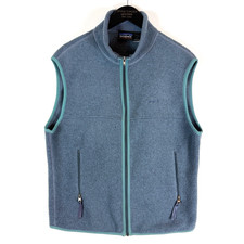 VTG Patagonia Gilet Mens Large Oasis Blue Teal Synchilla Fleece Vest Full Zip 02