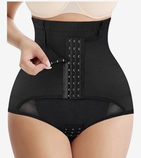 High Waisted Tummy Control Waist Trainer Shapewear Thong for Women, L