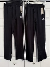 SET 2 Adidas Boys Pants Tricot Iconic Black Large 14/16 Black 3 Stripe AK5415