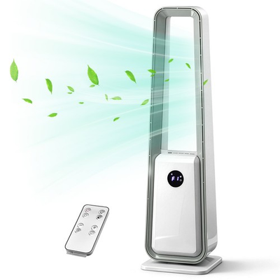#ad 40quot; Bladeless Tower Fan HEPA Air Purifier LED display w Remote Timer Oscillating $58.99