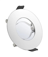Image of Downlight Silver Evofire IP65 Fire Rated GU10 Round Chrome For 70mm Cut Outs