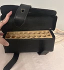 Leather Cartridge Box Ammo Pouch with Wood Block Insert Reenactment Prop